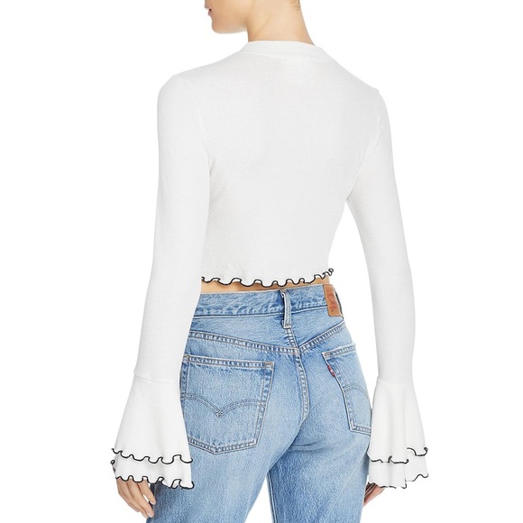 Lost+Wander | Austin Ruffled Bell Sleeve Crop Top - Picture 2 of 5